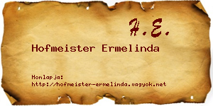 Hofmeister Ermelinda névjegykártya